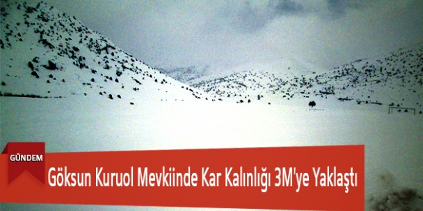 Göksun Kuruol Mevkiinde Kar Kalınlığı 3M’ye Yaklaştı