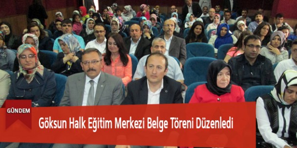 Göksun Halk Eğitim Merkezi Belge Töreni Düzenledi