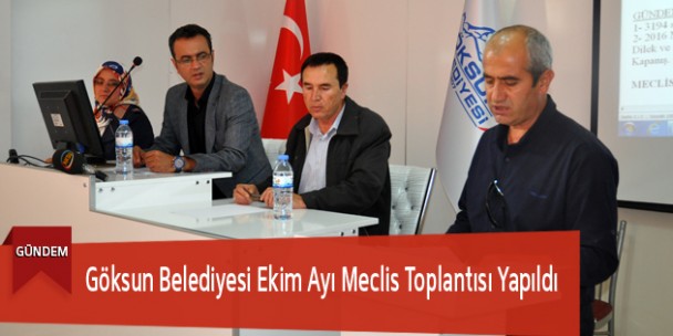 Göksun Belediyesi Ekim Ayı Meclis Toplantısı Yapıldı