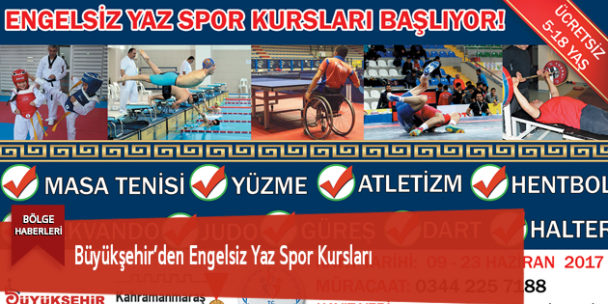 Büyükşehir’den Engelsiz Yaz Spor Kursları