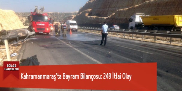 Kahramanmaraş’ta Bayram Bilançosu: 249 İtfai Olay