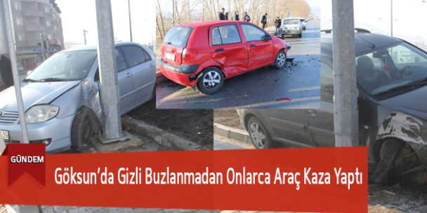 Göksun’da Gizli Buzlanmadan Onlarca Araç Kaza Yaptı