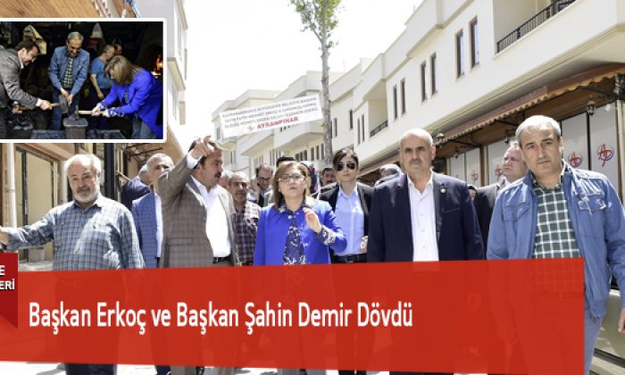Başkan Erkoç ve Başkan Şahin Demir Dövdü