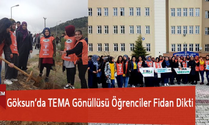 Göksun’da TEMA Gönüllüsü Öğrenciler Fidan Dikti