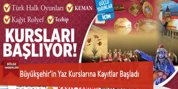 Büyükşehir’in Yaz Kurslarına Kayıtlar Başladı