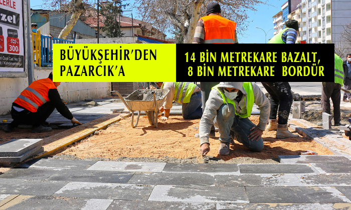 Büyükşehir Pazarcık’ın Caddelerini Yeniliyor