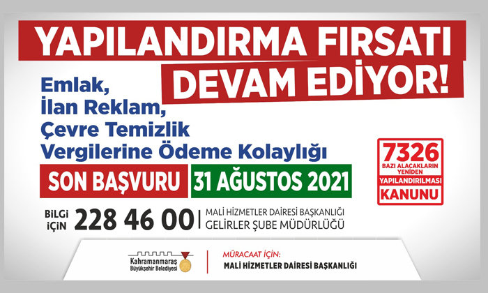 Büyükşehir’den Yapılandırma Kolaylığı
